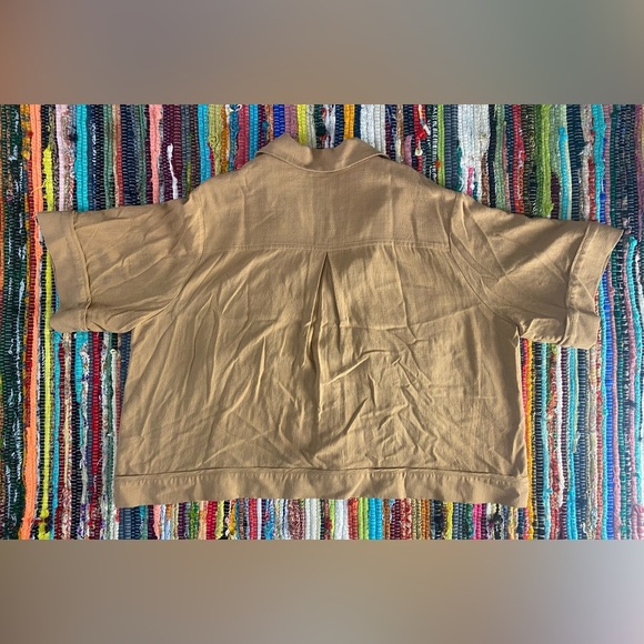 Lost + Wander 3/4 sleeve button up shirt in macaroon, size 2X, V-neck - Picture 4 of 6